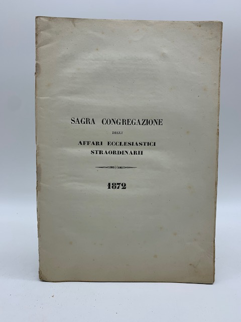 Sacra Congregazione degli Affari ecclesiastici straordinari. Germania-Friburgo. Convenzione di Monsignor Kubel vicario capitolare di Friburgo col Governo granducale di Baden